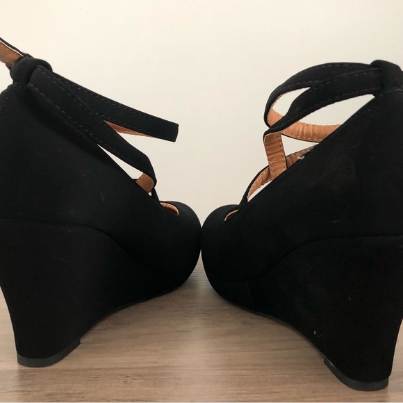 TOP Moda Eva Black Wedges - Picture 8 of 11